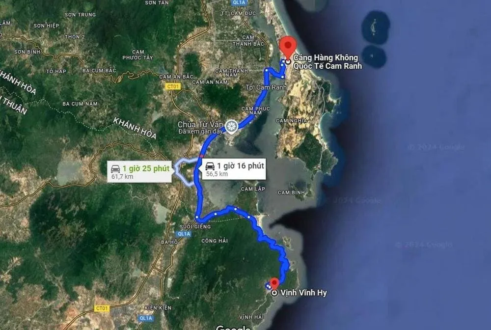 Khoáº£ng cÃ¡ch tá»« sÃ¢n bay Cam Ranh Ä‘áº¿n vá»‹nh VÄ©nh Hy